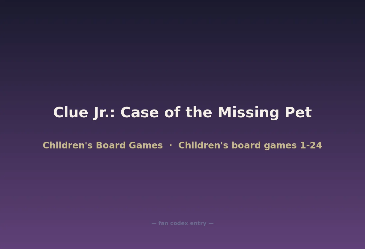 Clue Jr.: Case of the Missing Pet